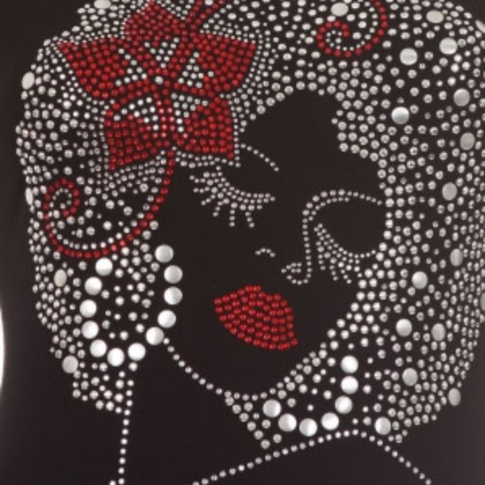 Afro Lady Black T-shirt - Picture 2 of 3